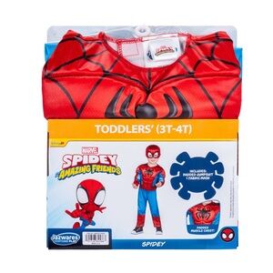 Marvel Spiderman Halloween Costume for Toddler, Size 3-4T, by Jazwares